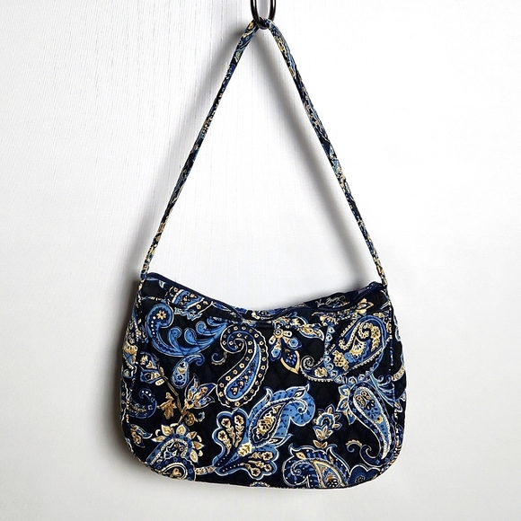 Vera Bradley Retired Blue and Tan Paisley print Shoulder Bag w wallet - Picture 3 of 9